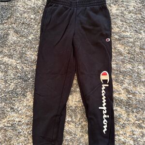 Champion Kids Black Sweatpants with Logo Detail